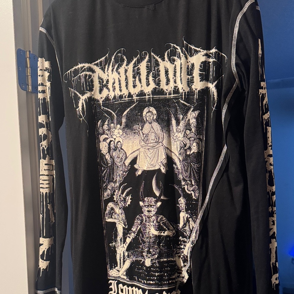 Killstar Black and White Graphic Long Sleeve Tee
